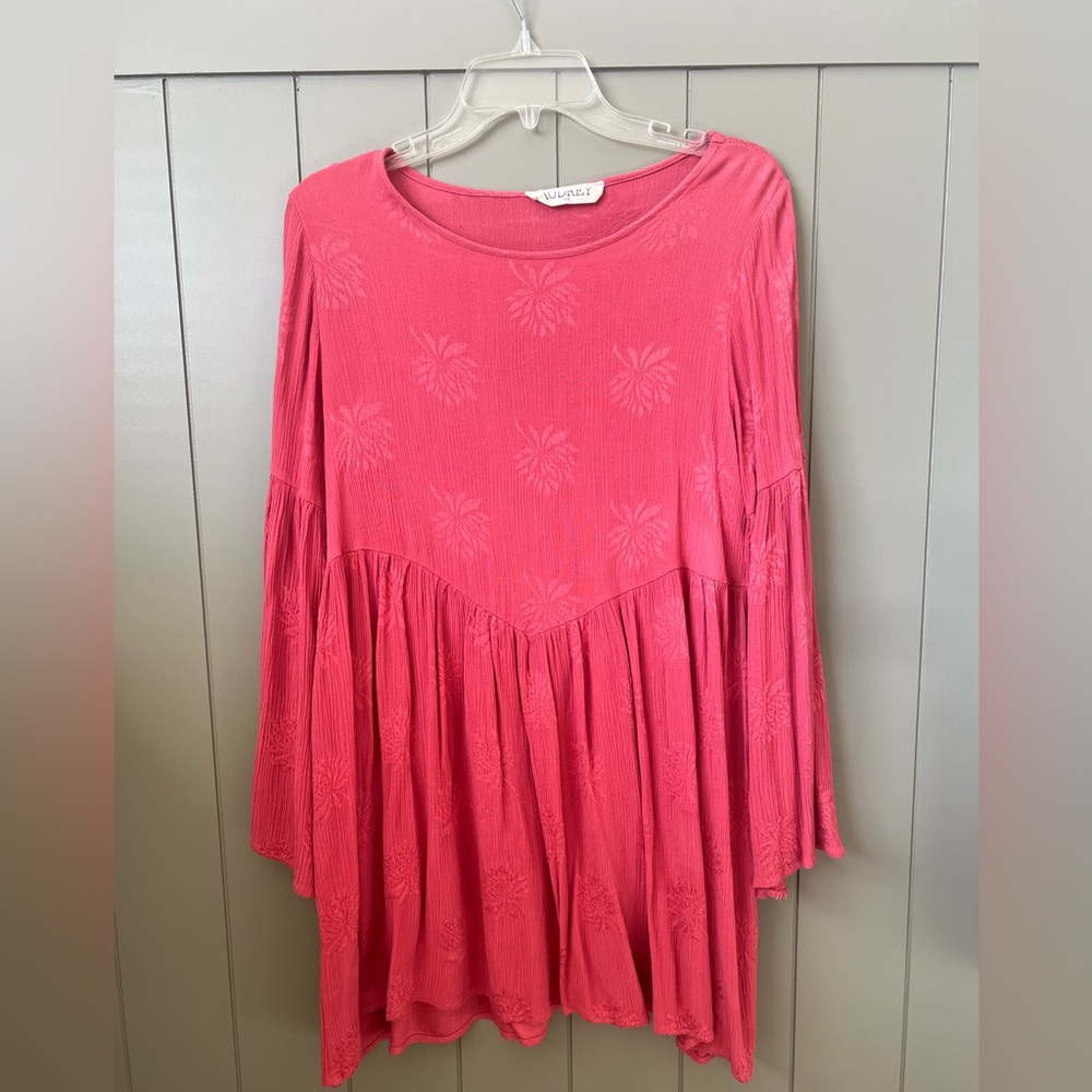 Women's peachy orange flowy dress